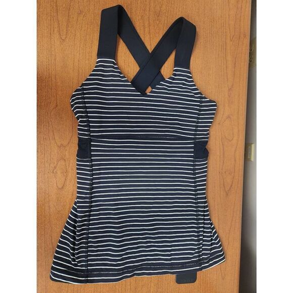 Lululemon Push Ur Limits Tank Parallel Stripe Black White / Black Size 6 - Picture 3 of 9